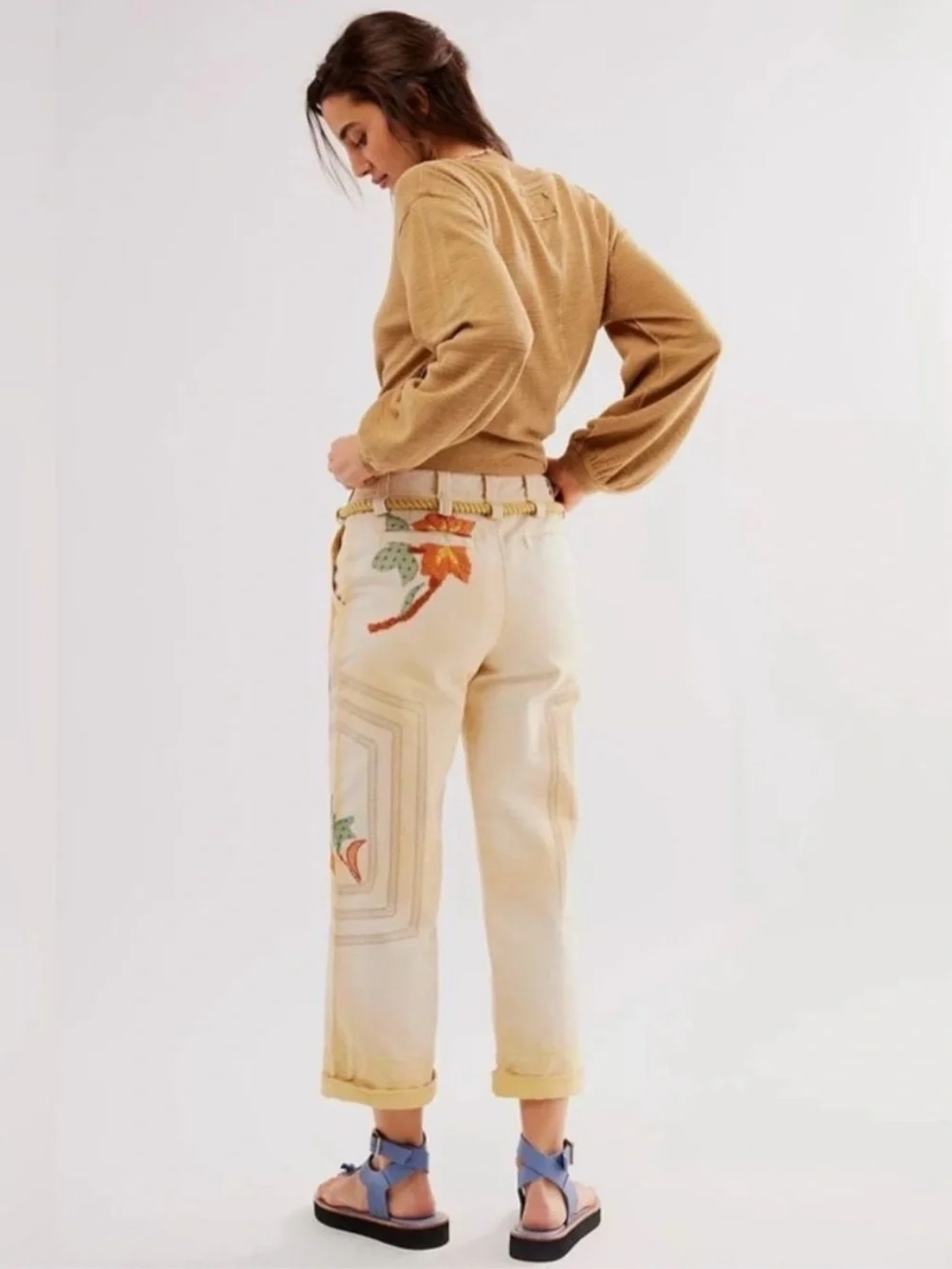 Free People We The Free Electric Sands Embroidered Pants